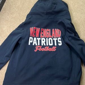 Womens NFL New England patriots glitter hoodie- navy blue